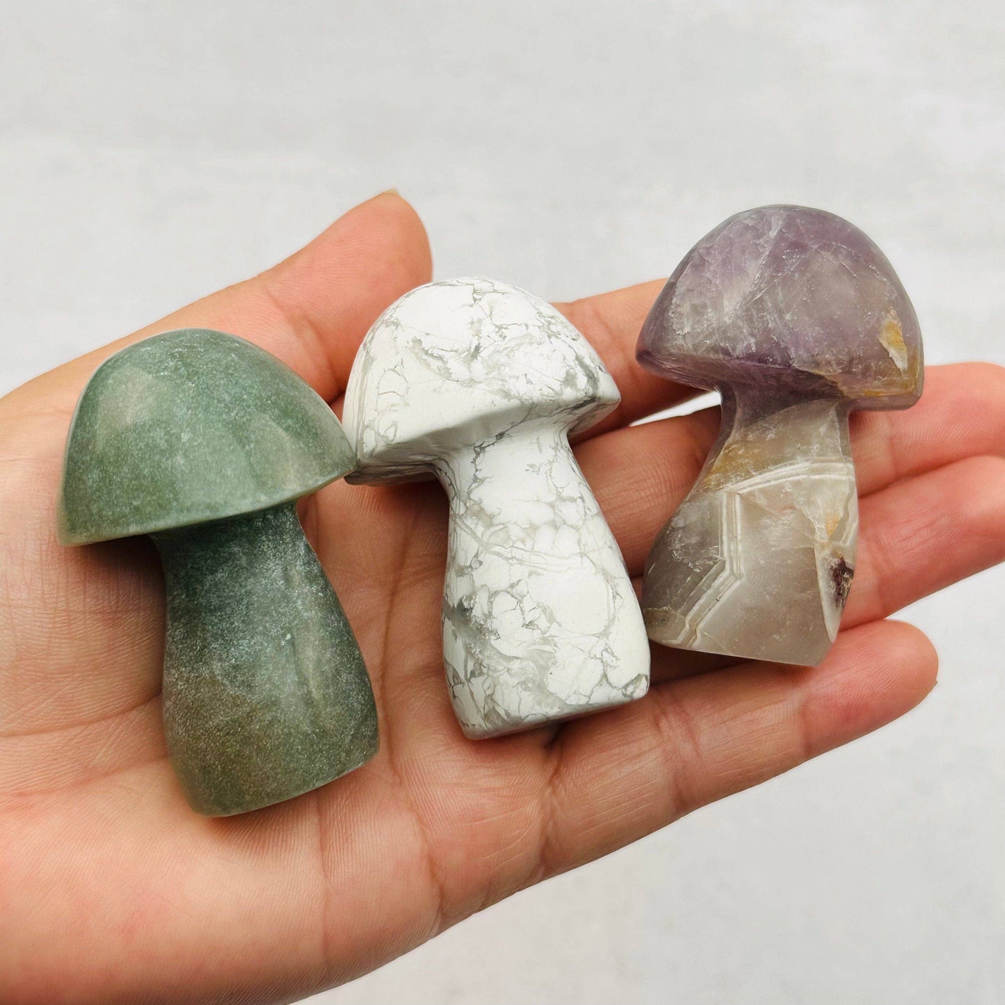 Crystal Gemstone Mushrooms Carving - You Choose Stone
