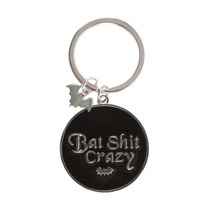 Round Bat Shit Crazy Keyring image 1