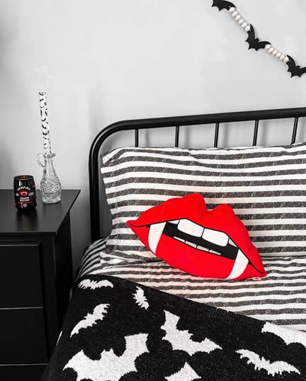 12" Fang Plush Pillow, Halloween Decor