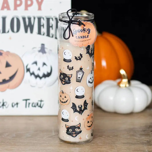Spooky Spiced Pumpkin Halloween Tube Candle image 0