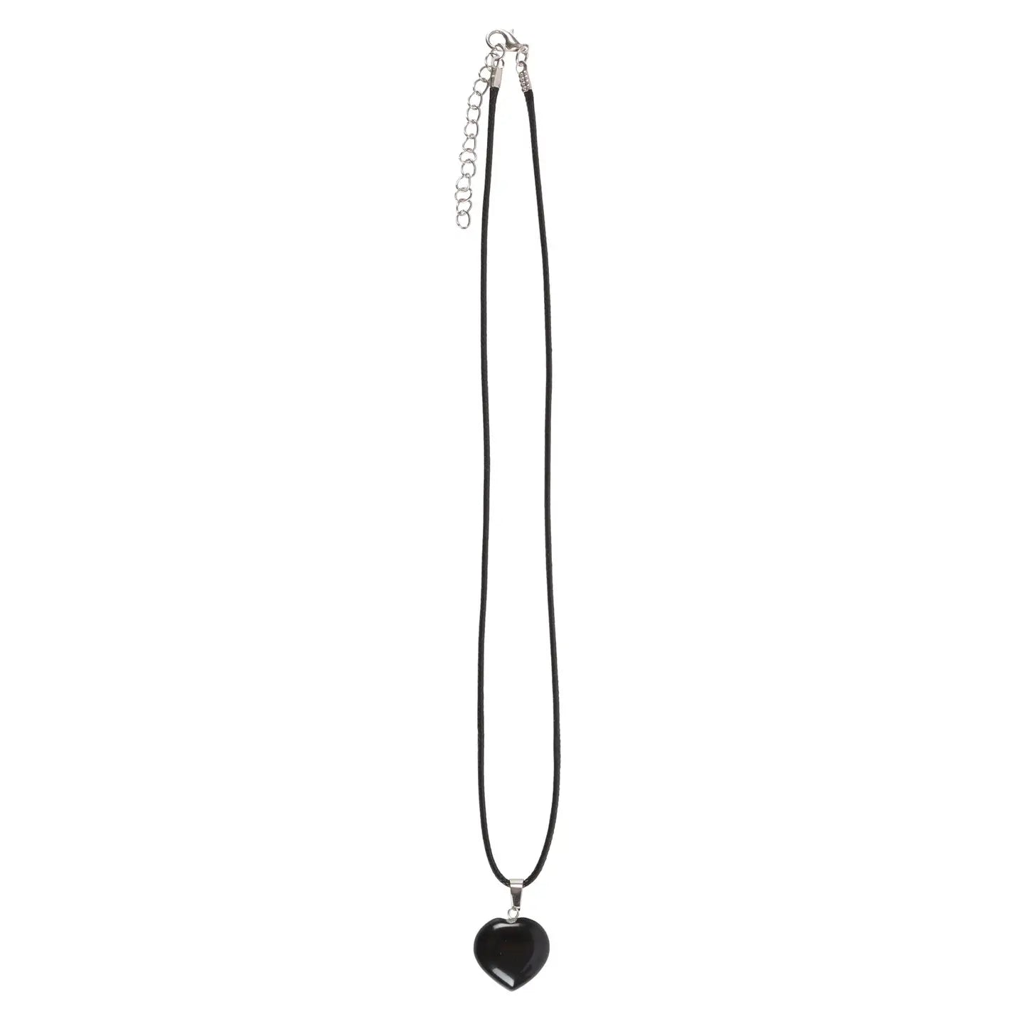 Black Obsidian Healing Crystal Heart Necklace image 2