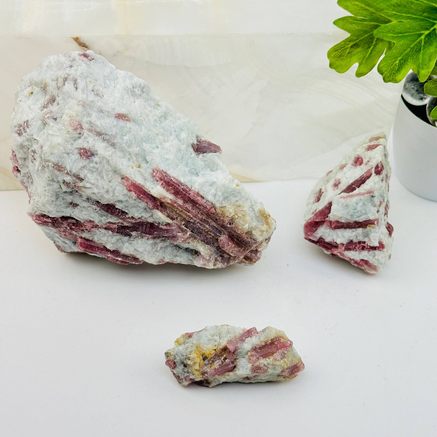 Natural Pink Tourmaline on Matrix Crystal Clusters