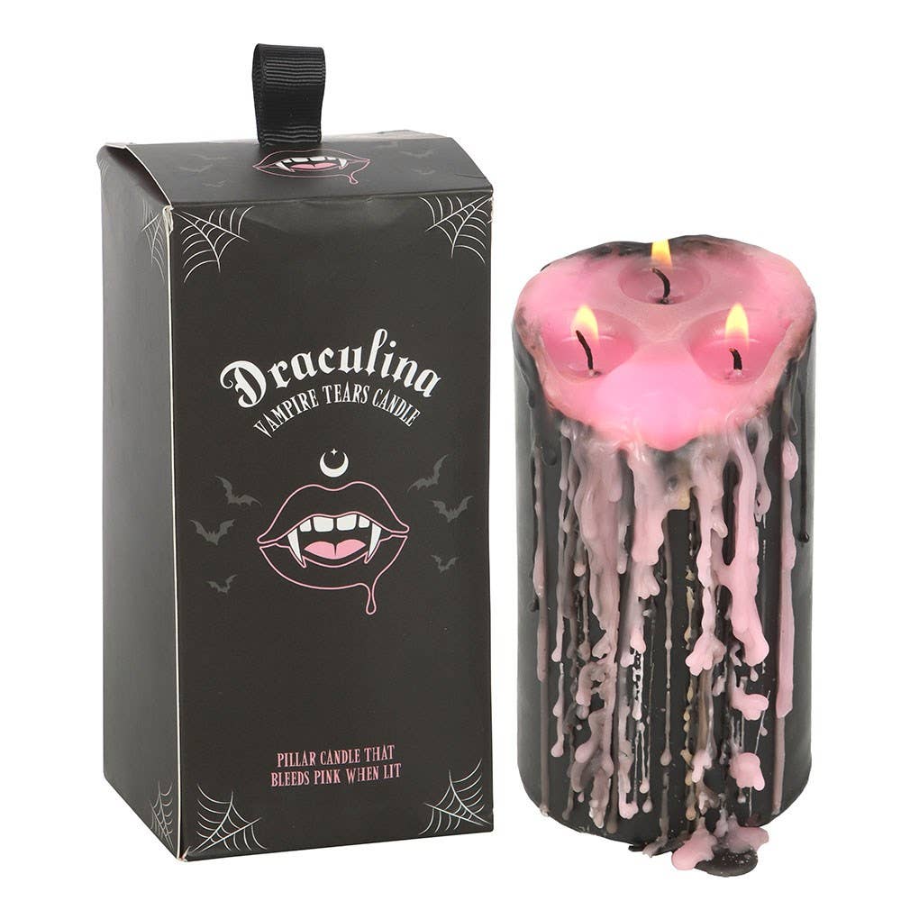 Pink Draculina Vampire Tears 6-inch Pillar Candle