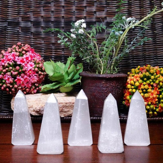 Crystal Selenite Obelisk Reiki Healing Stone