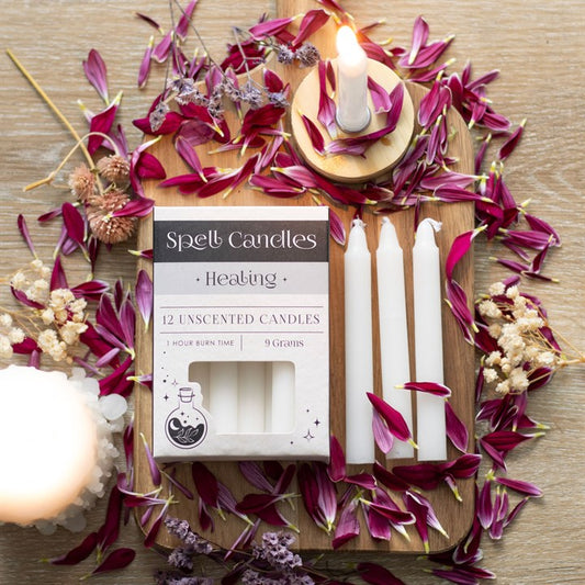 Pack of 12 White Healing Magic Spell Candles image 0