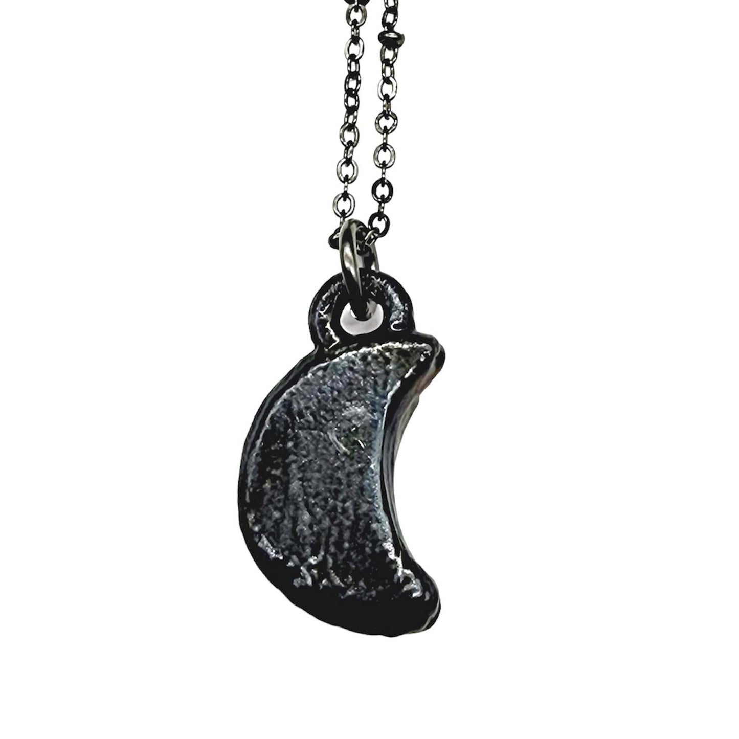 Petite Rainbow Moonstone Crescent Moon Necklace