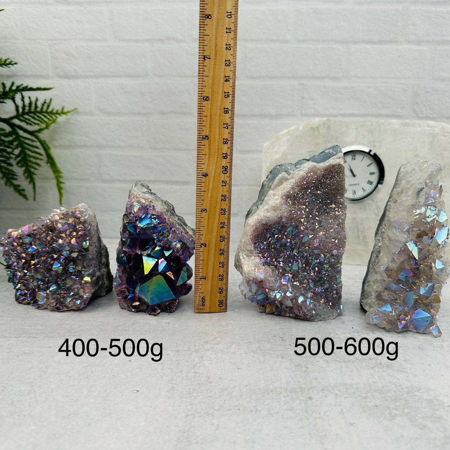 Amethyst Druzy Crystal Cut Base with Angel Aura Pearly Finish