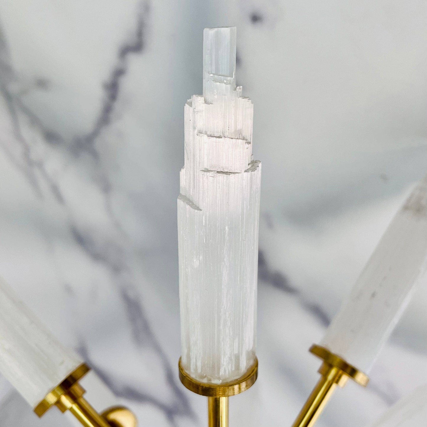 Crystal Selenite and Pyrite Spike Globe