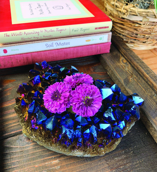 Crystal Titanium Amethyst Candle Holder Home Decor