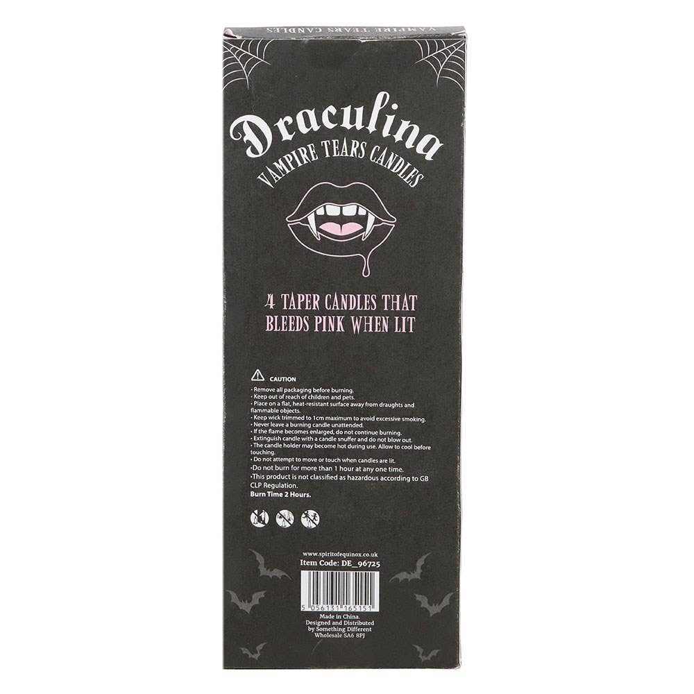 Pink Draculina Vampire Tears Tapered Candle 4PC