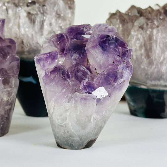 Amethyst Crystal Flower Cut Base