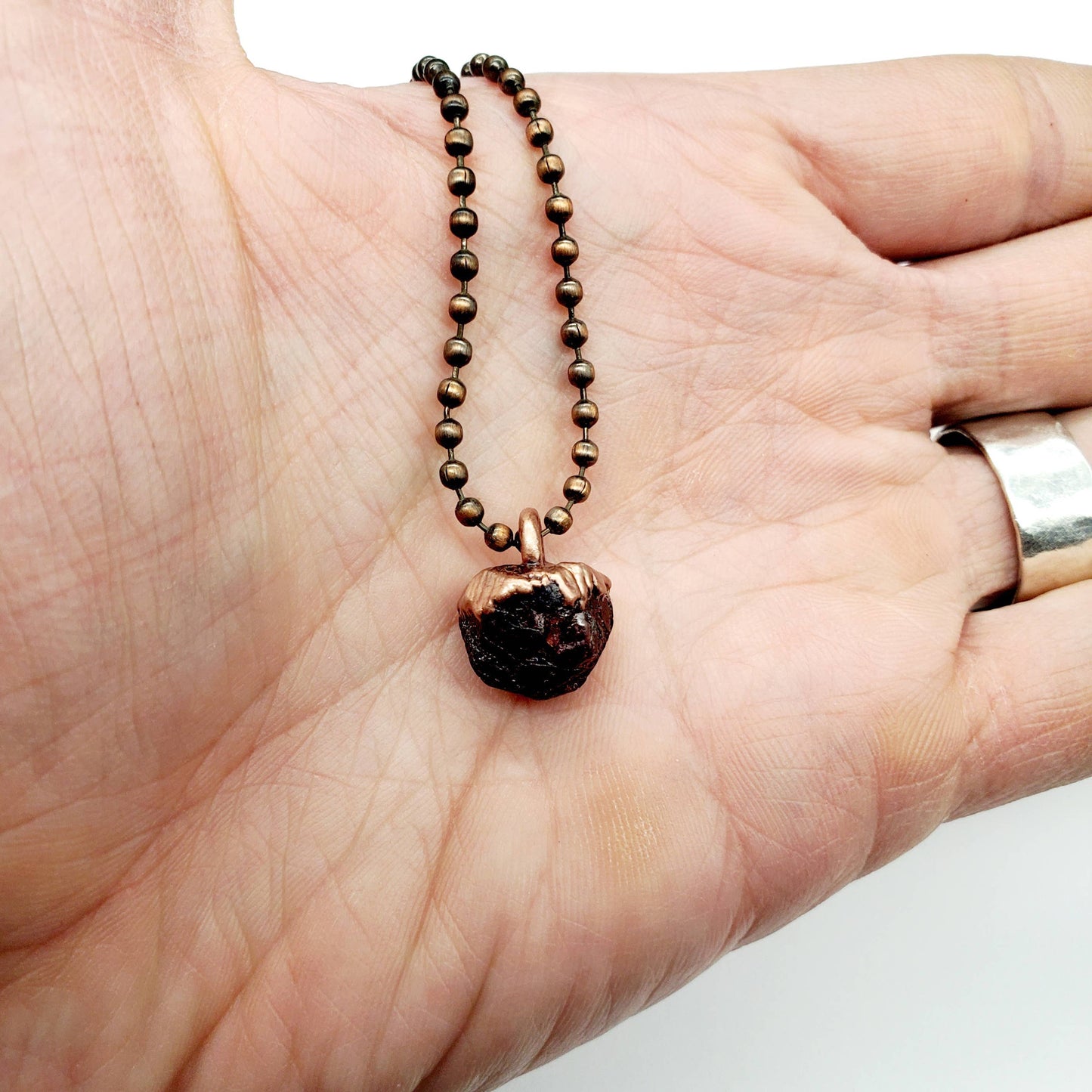 Garnet Birthstone Necklace / Ball Chain
