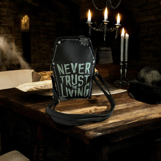 "NEVER TRUST THE LIVING" Mini Crossbody Bag