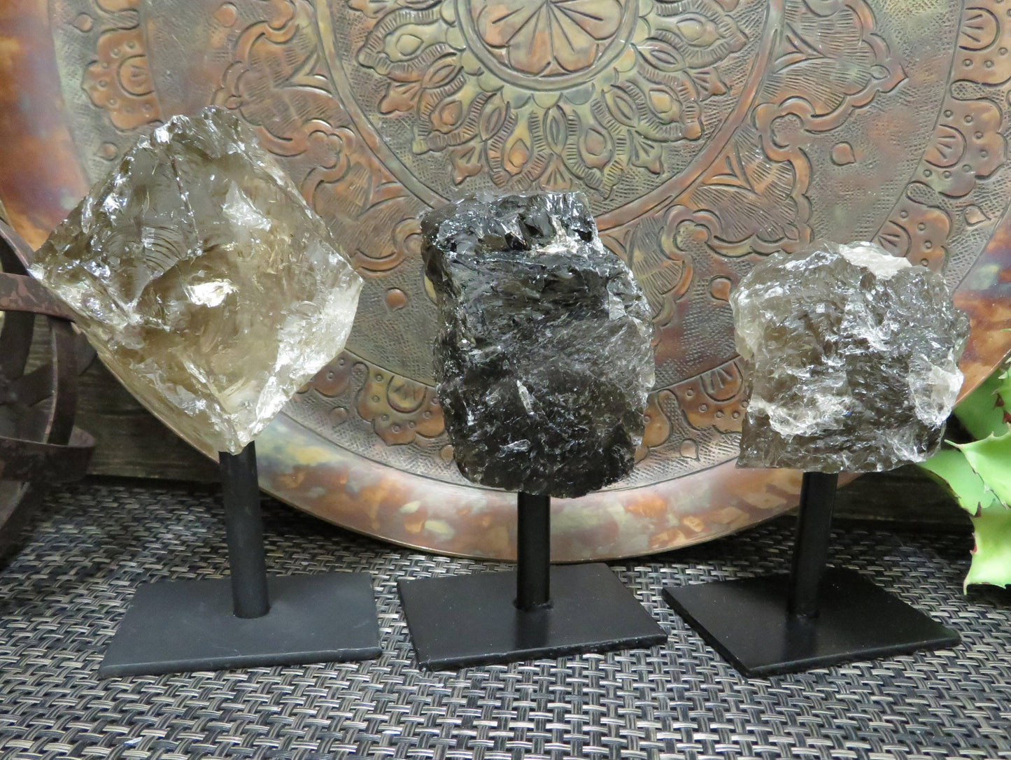 Smokey Quartz Crystal on Metal Stand