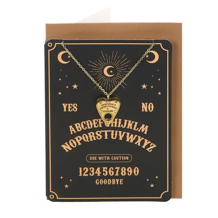 Talking Board Planchette Necklace On Greeting Card image 1