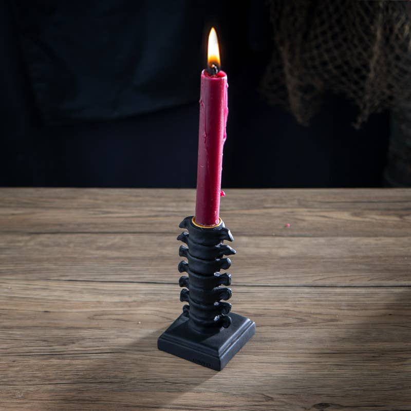 Skull Gothic Vertebrae Candleholder