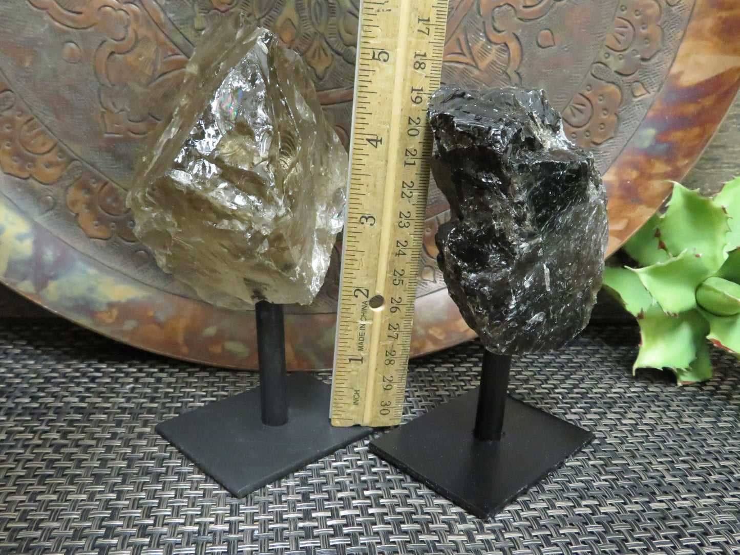 Smokey Quartz Crystal on Metal Stand