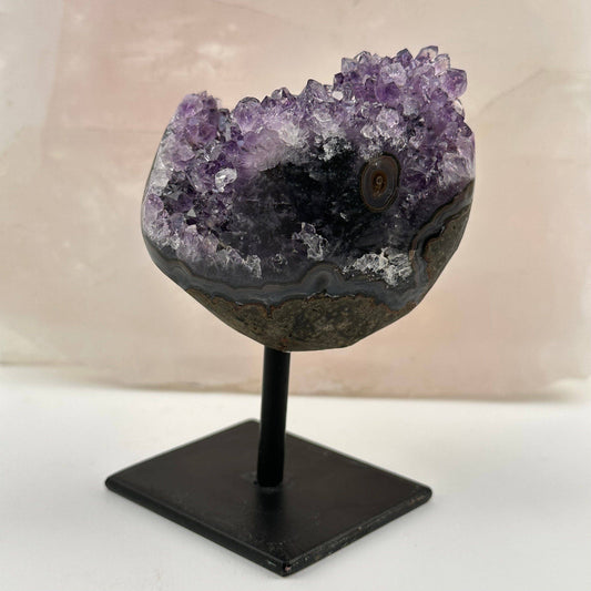 Amethyst Stalactite Crystal On A Metal Stand