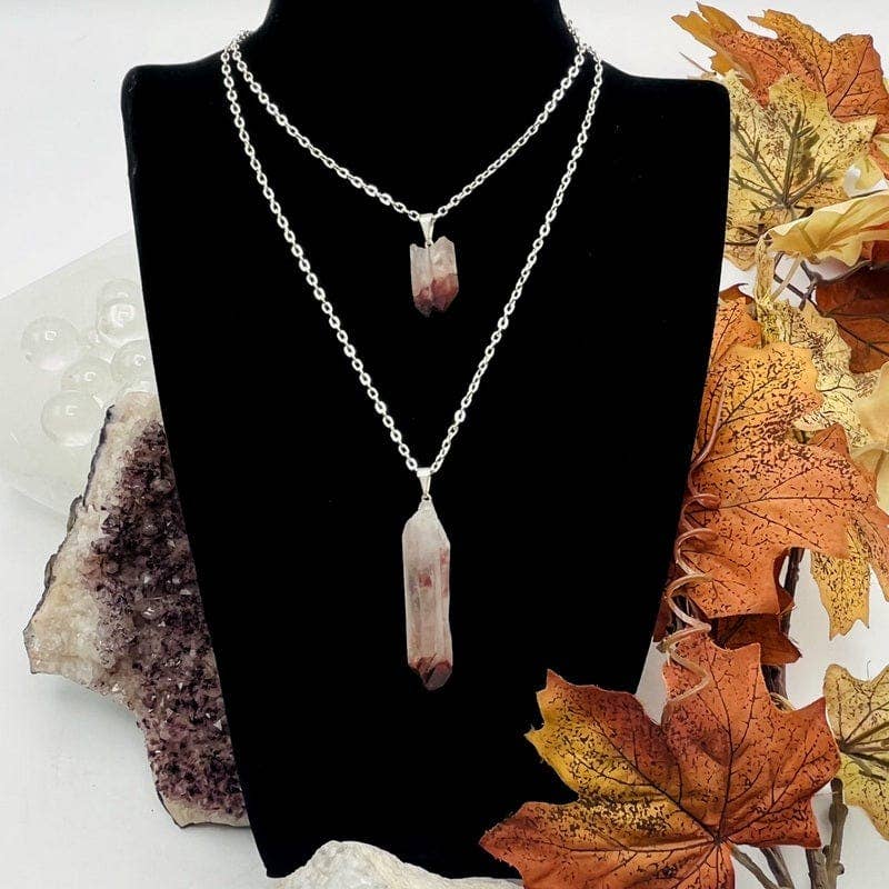 Lithium Quartz Crystal Point Pendant Jewelry