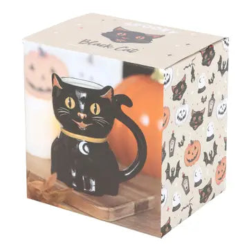 Spooky Black Cat Shaped Halloween Mug image 2