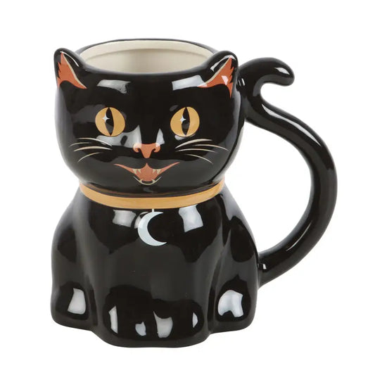 Spooky Black Cat Shaped Halloween Mug image 0