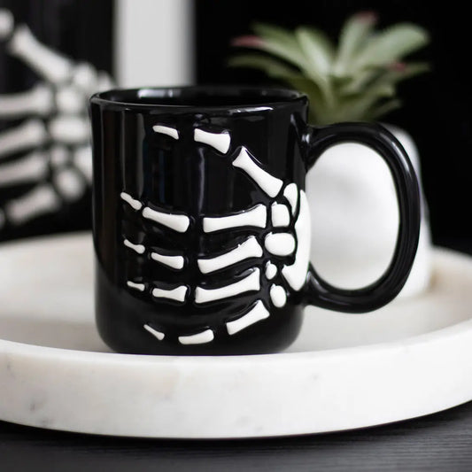 Gothic Halloween Skeleton Hand Mug image 0