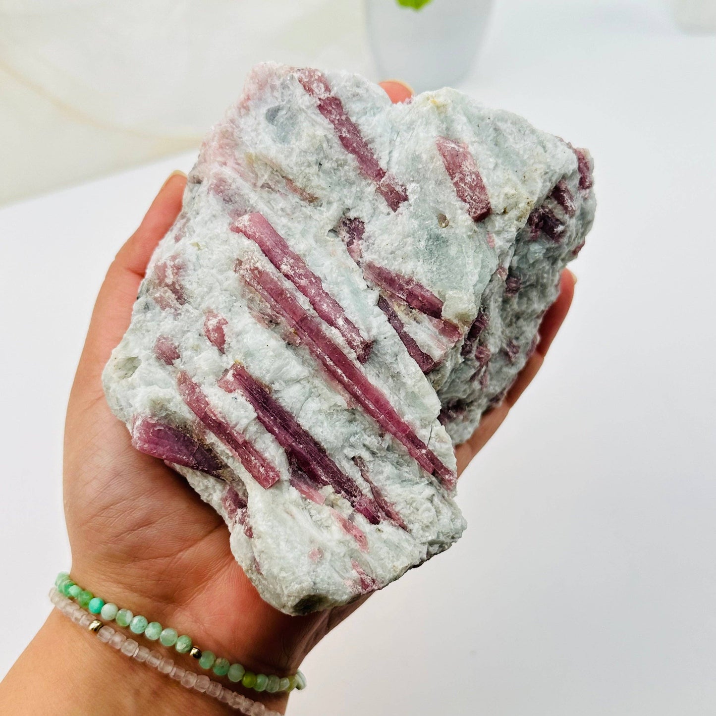 Natural Pink Tourmaline on Matrix Crystal Clusters