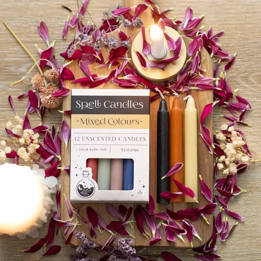 Pack of 12 Mixed Colour Magic Spell Candles image 0
