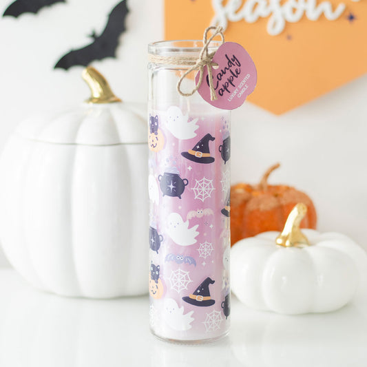 Pastel Halloween Candy Apple Tube Candle image 0